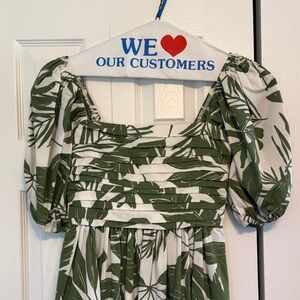 Abercrombie & Fitch Emerson Poplin Puff Sleeve Midi Dress